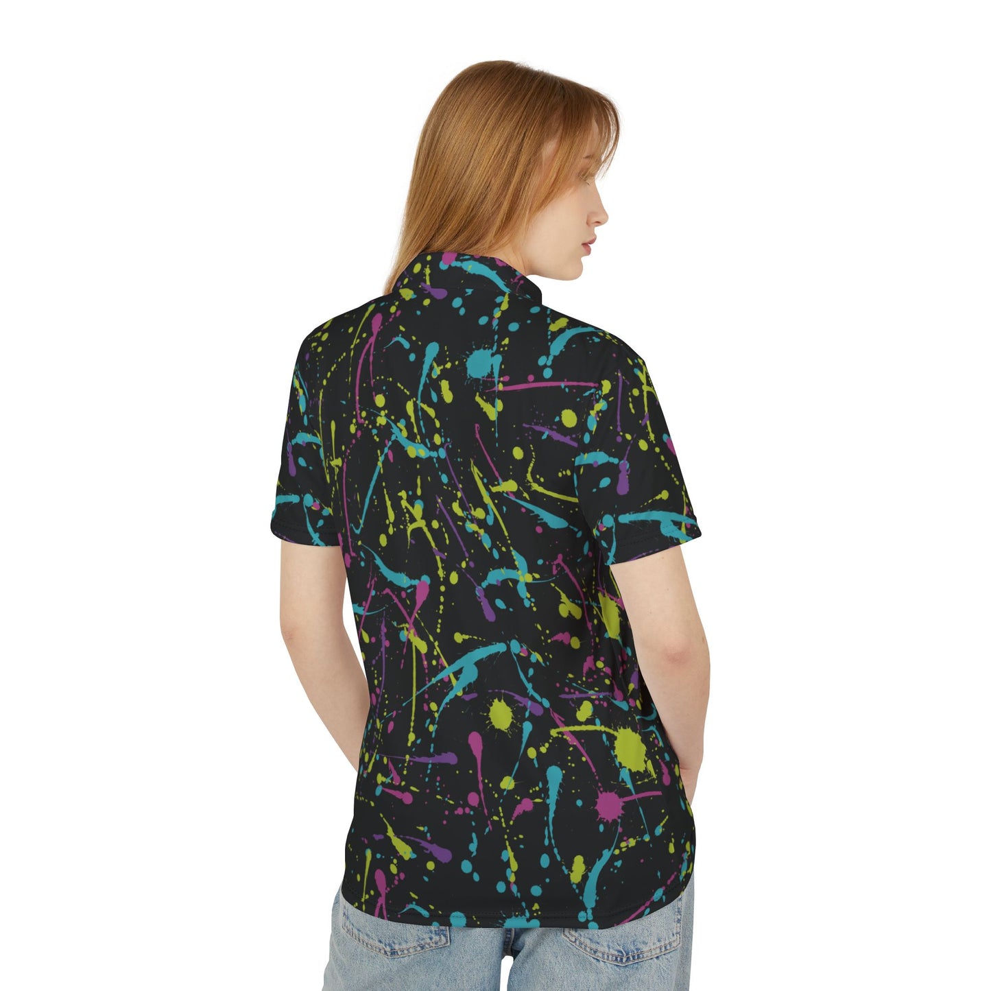 Bright Splattered Paint Premium Unisex Polo Shirt