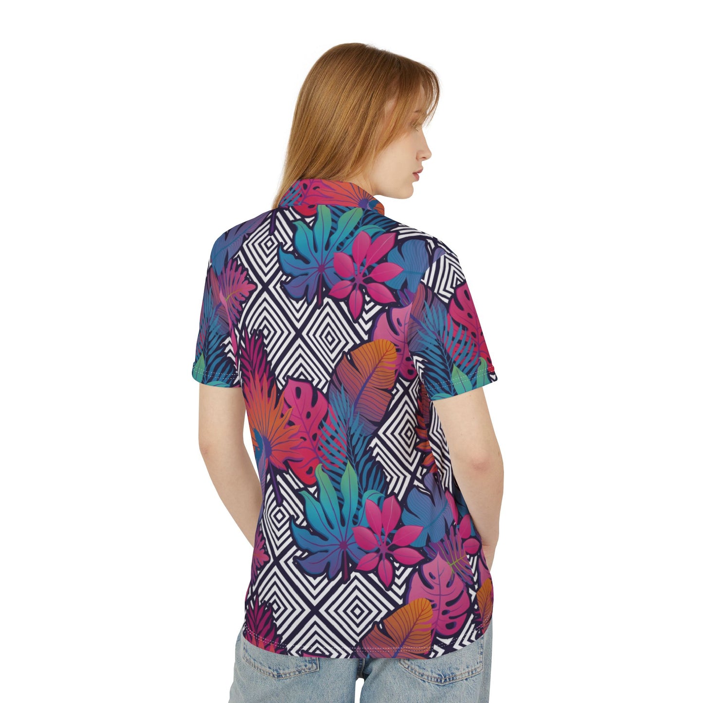 Exotic Gradient Flowers Premium Unisex Polo Shirt