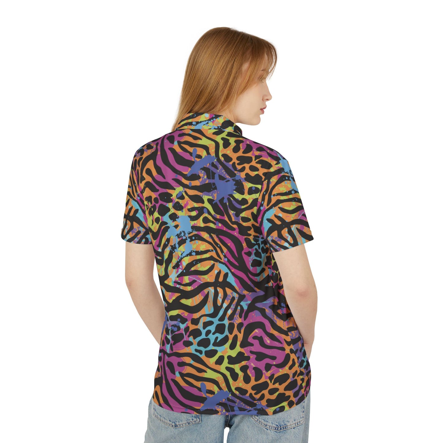 Animal Fur And Neon Splattered Paint Premium Unisex Polo Shirt