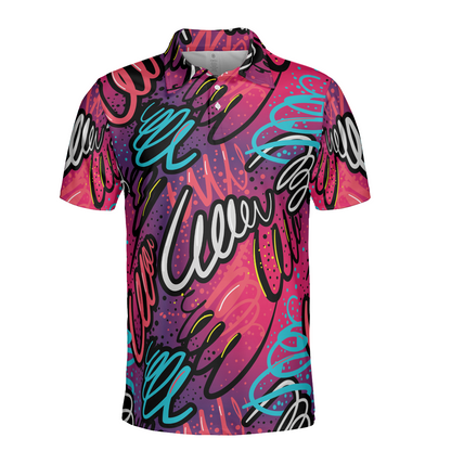 Abstract Swirly Lines Polo Shirt