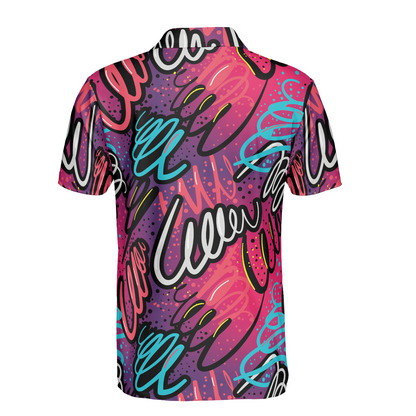 Abstract Swirly Lines Polo Shirt