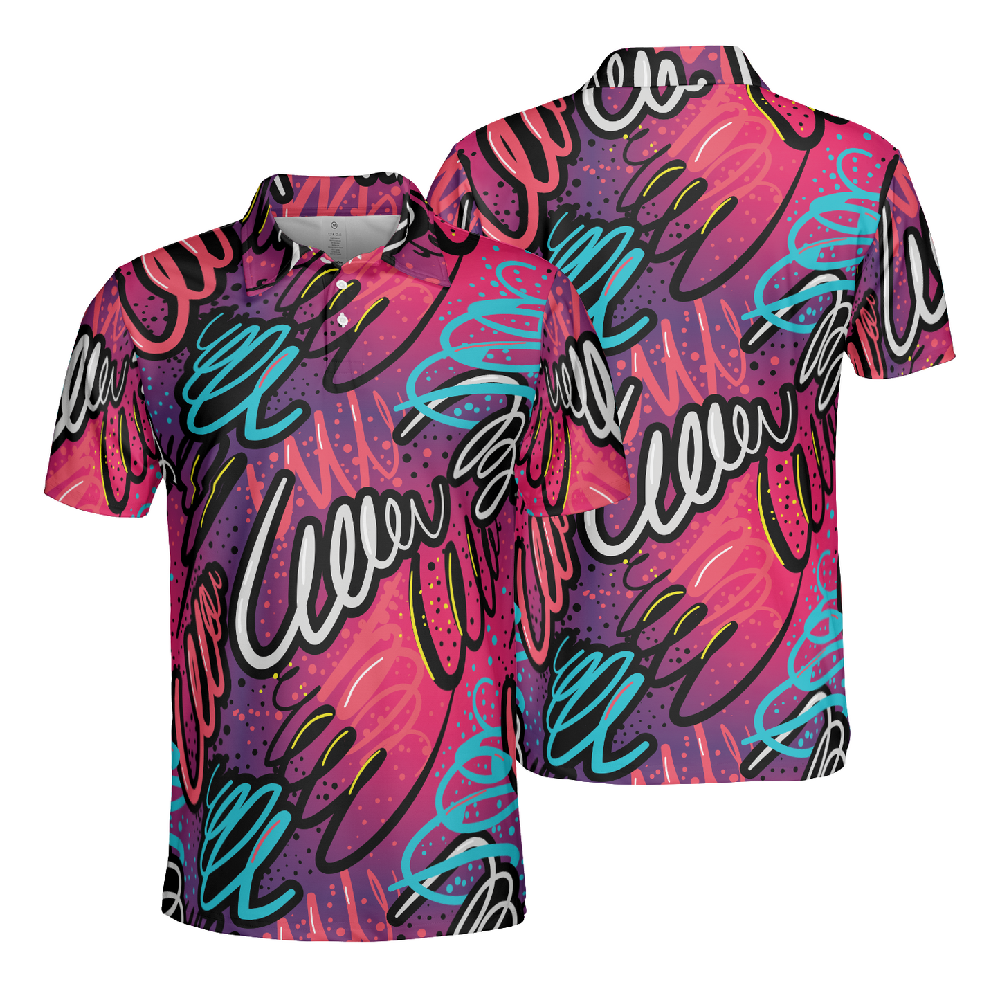 Abstract Swirly Lines Polo Shirt