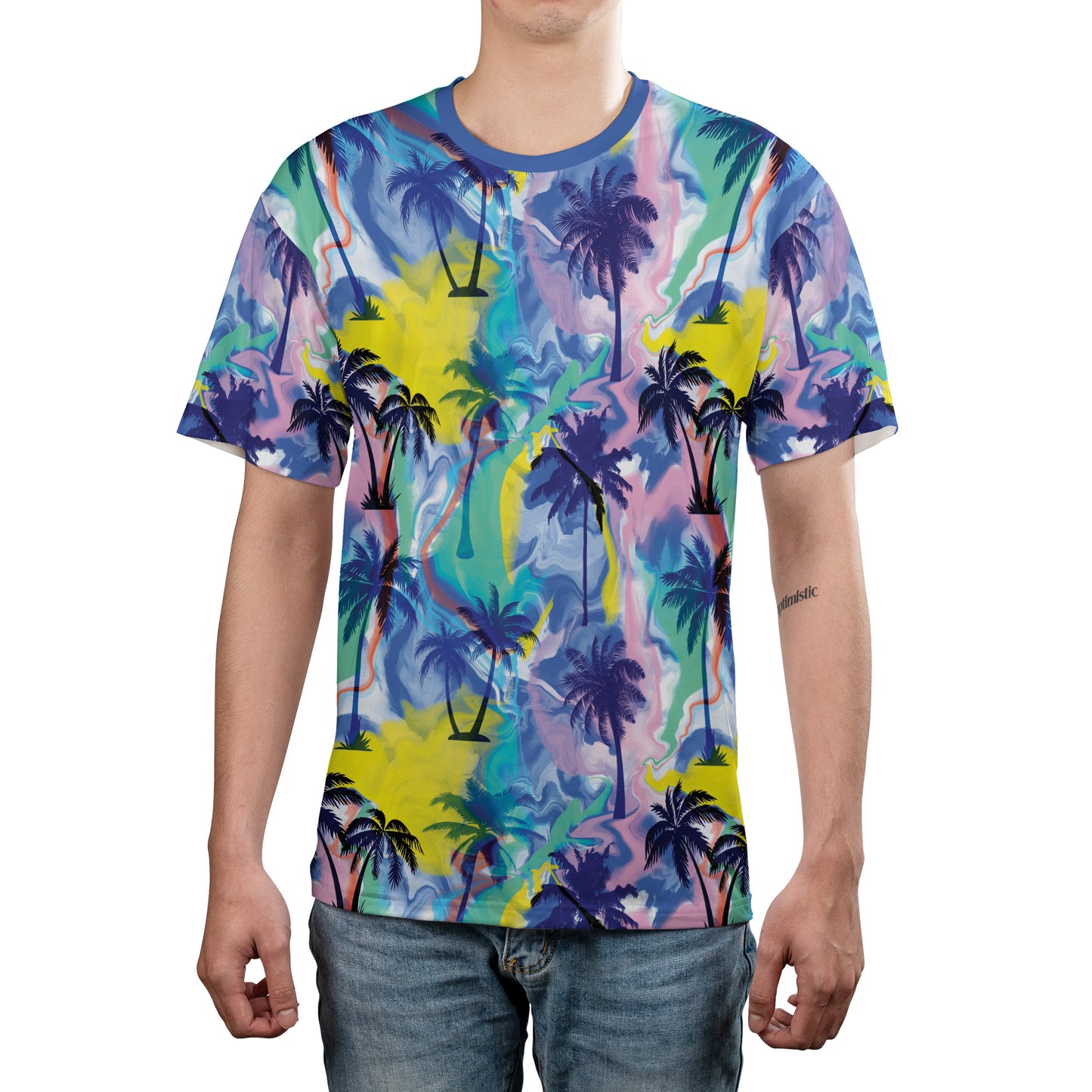 Abstract Paint Palm Trees Unisex Comfort T-Shirt