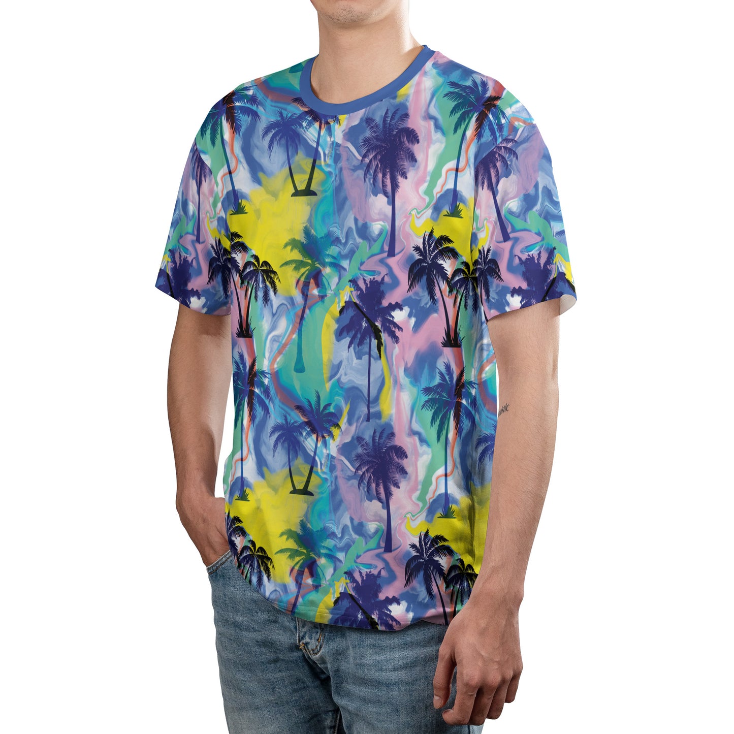 Abstract Paint Palm Trees Unisex Comfort T-Shirt