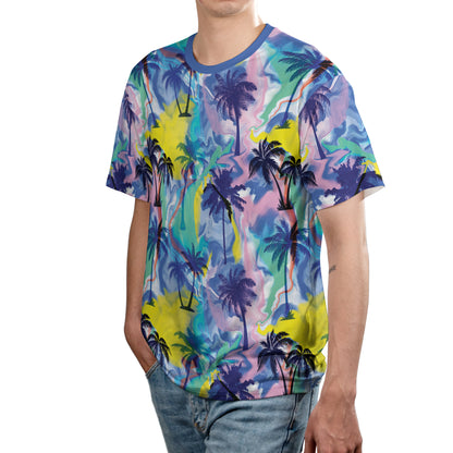 Abstract Paint Palm Trees Unisex Comfort T-Shirt