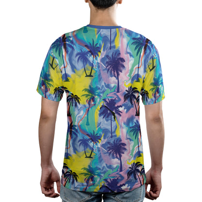 Abstract Paint Palm Trees Unisex Comfort T-Shirt