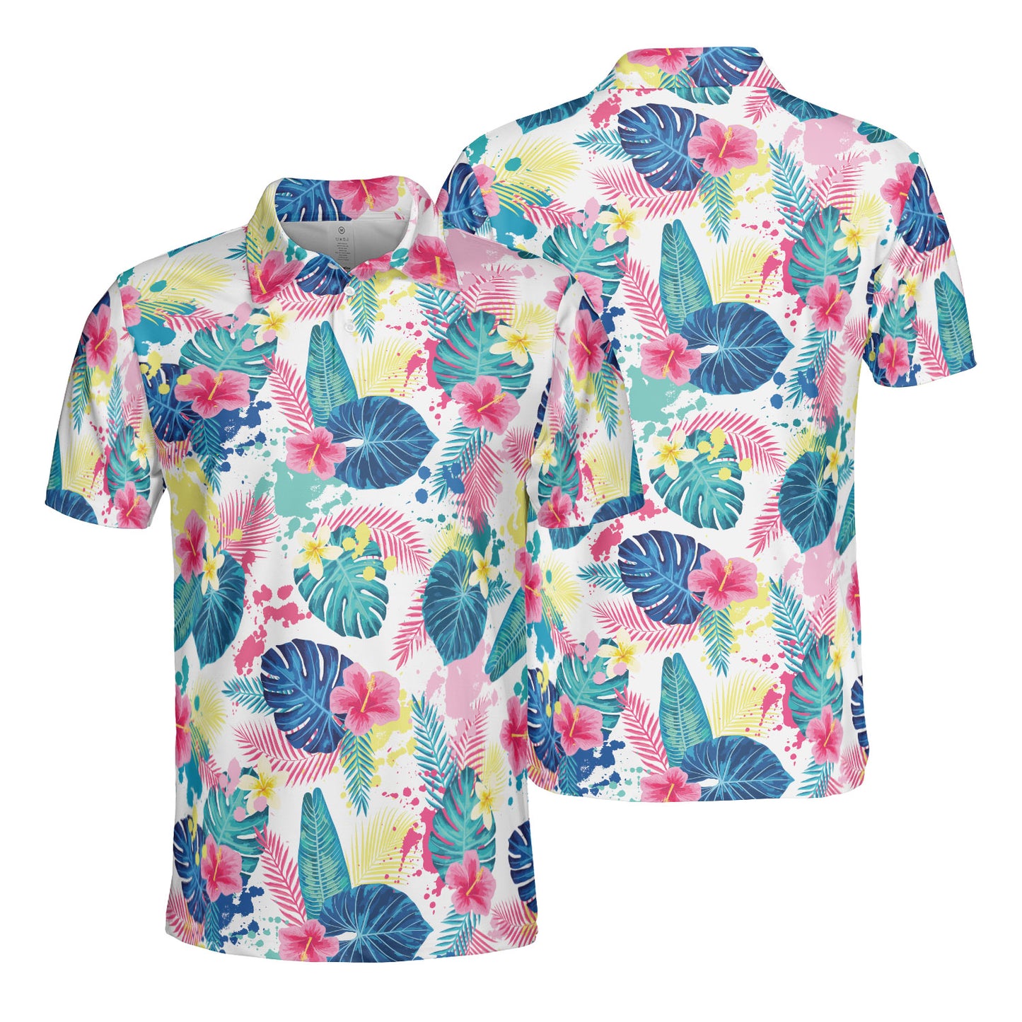 Abstract Palm Leaves Polo Shirt