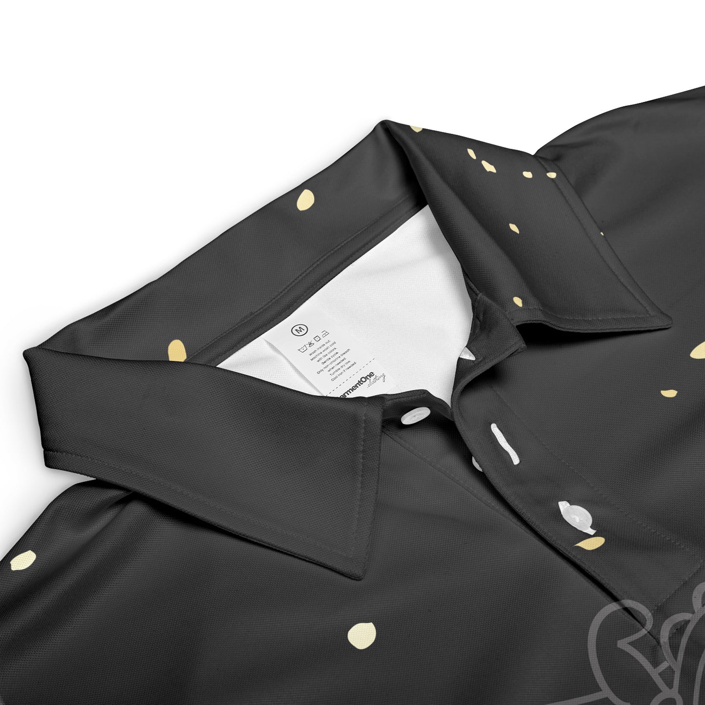Black Asian Waves Polo Shirt