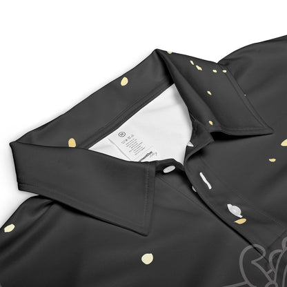 Black Asian Waves Polo Shirt