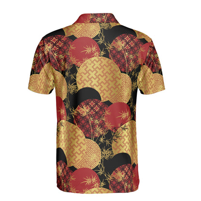 Black & Gold Bamboo Polo Shirt