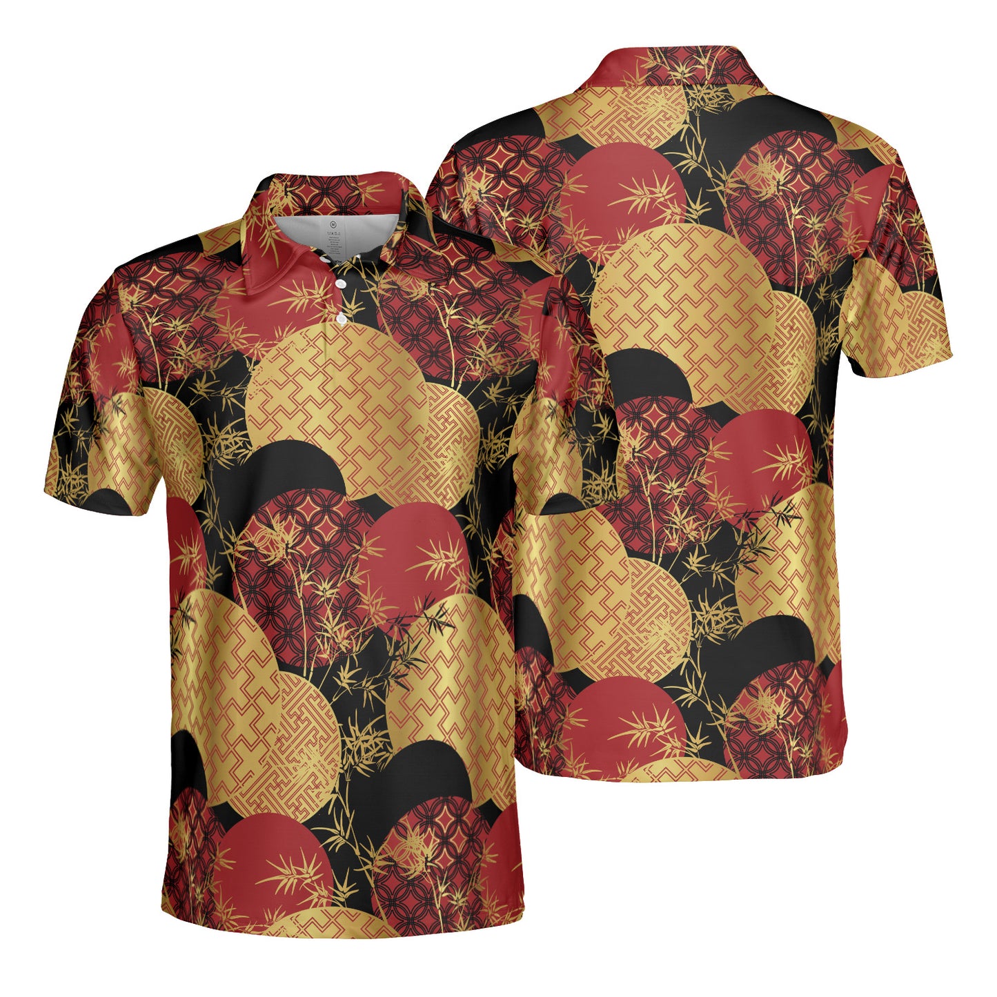 Black & Gold Bamboo Polo Shirt