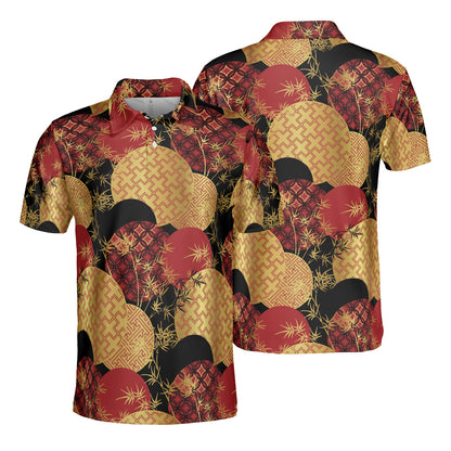 Black & Gold Bamboo Polo Shirt