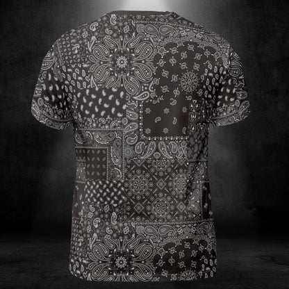 Black Paisley Bandanna Unisex Comfort T-Shirt