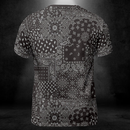 Black Paisley Bandanna Unisex Comfort T-Shirt