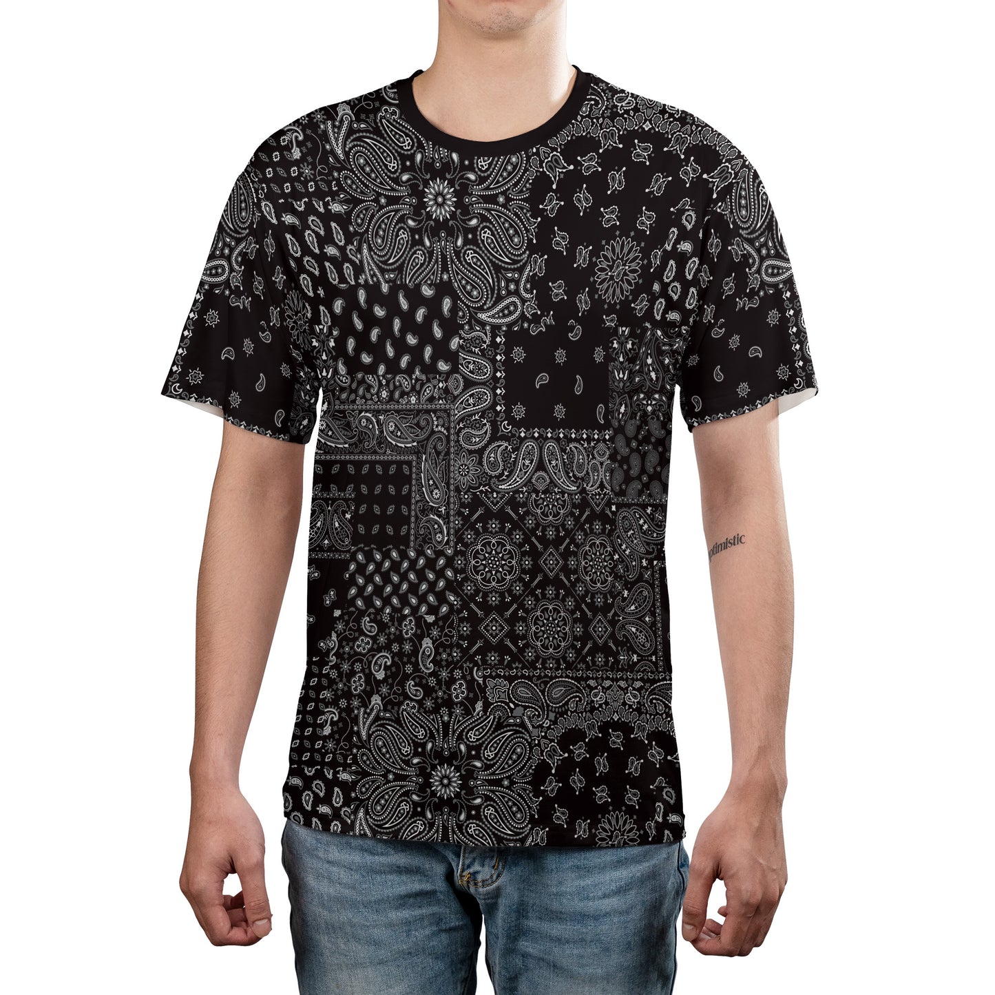 Black Paisley Bandanna Unisex Comfort T-Shirt