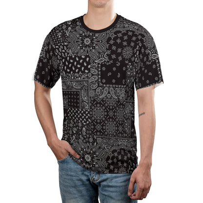 Black Paisley Bandanna Unisex Comfort T-Shirt