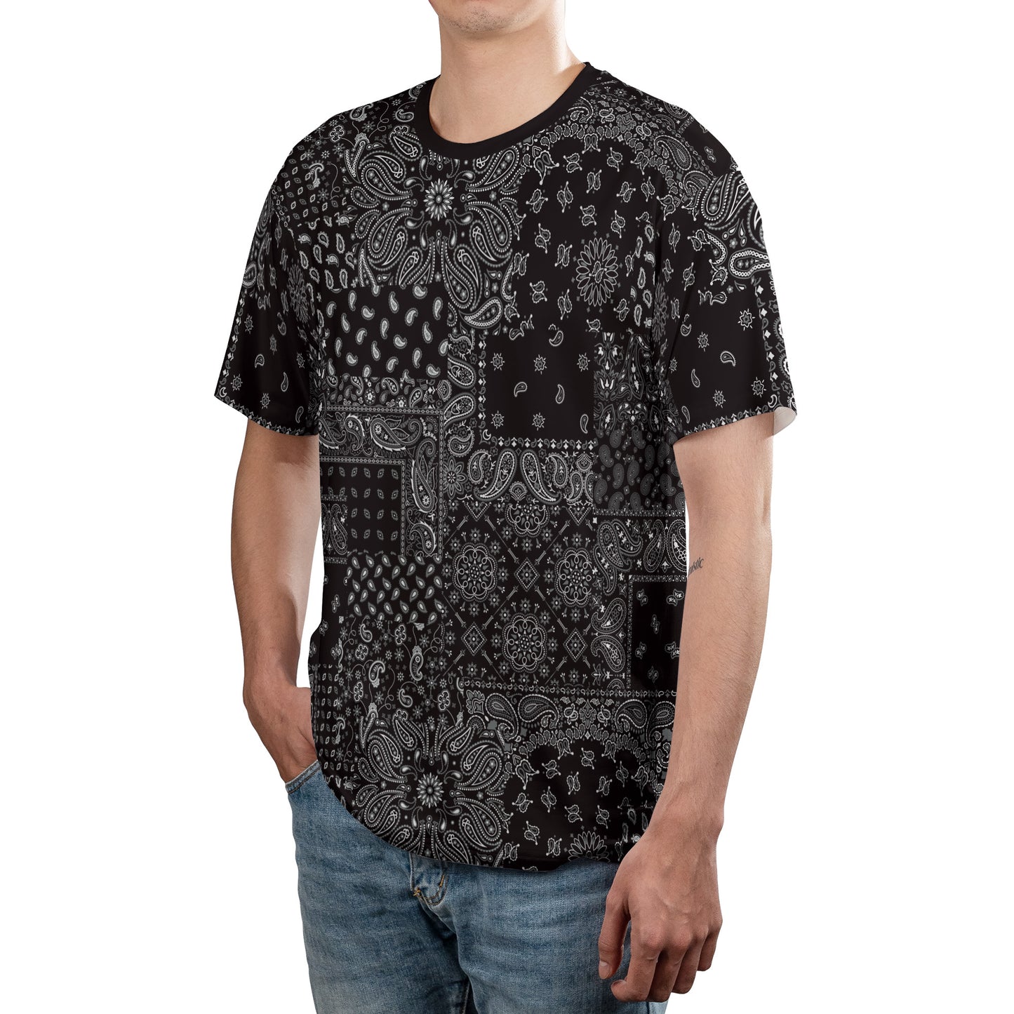 Black Paisley Bandanna Unisex Comfort T-Shirt