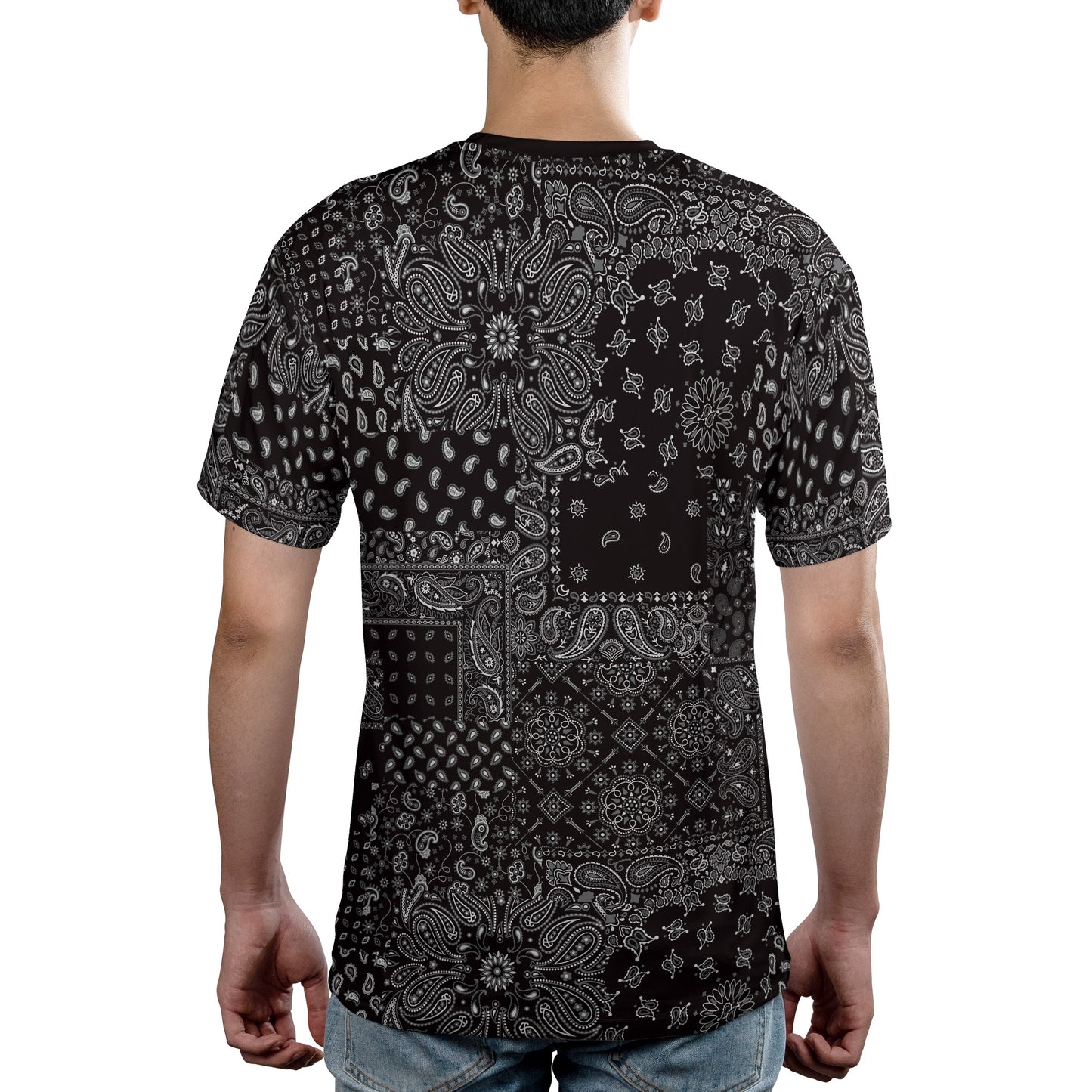Black Paisley Bandanna Unisex Comfort T-Shirt
