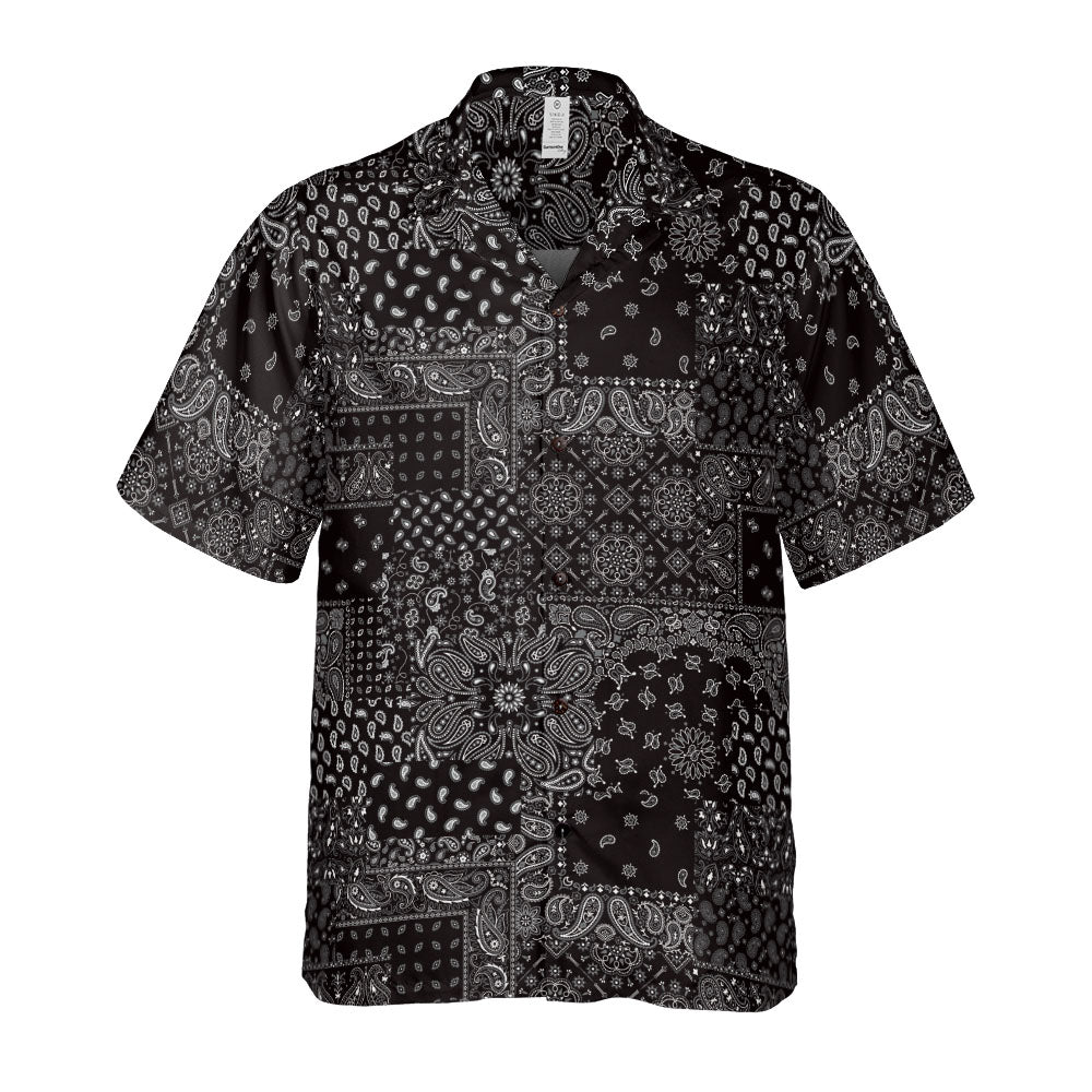 Black Paisley Bandanna Button Up Shirt