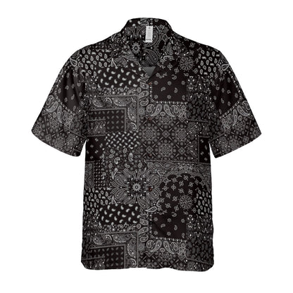 Black Paisley Bandanna Button Up Shirt