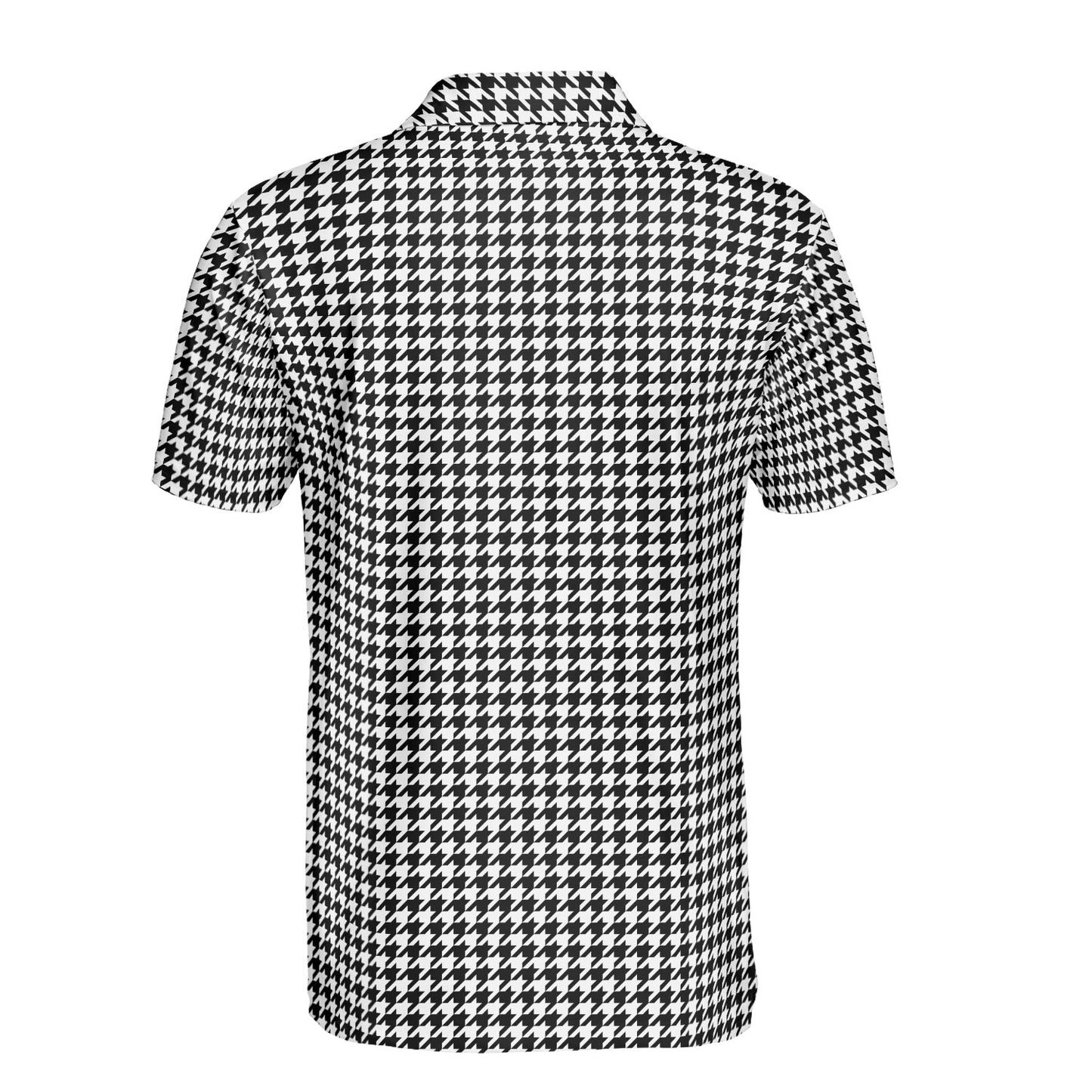 Black & White Houndstooth Polo Shirt