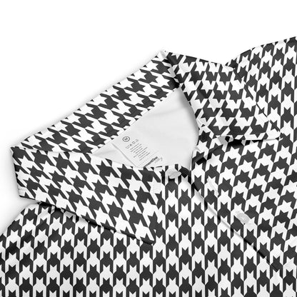 Black & White Houndstooth Polo Shirt