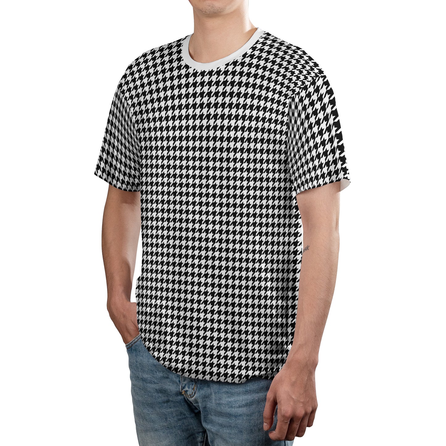 Black & White Houndstooth Comfort T-shirt