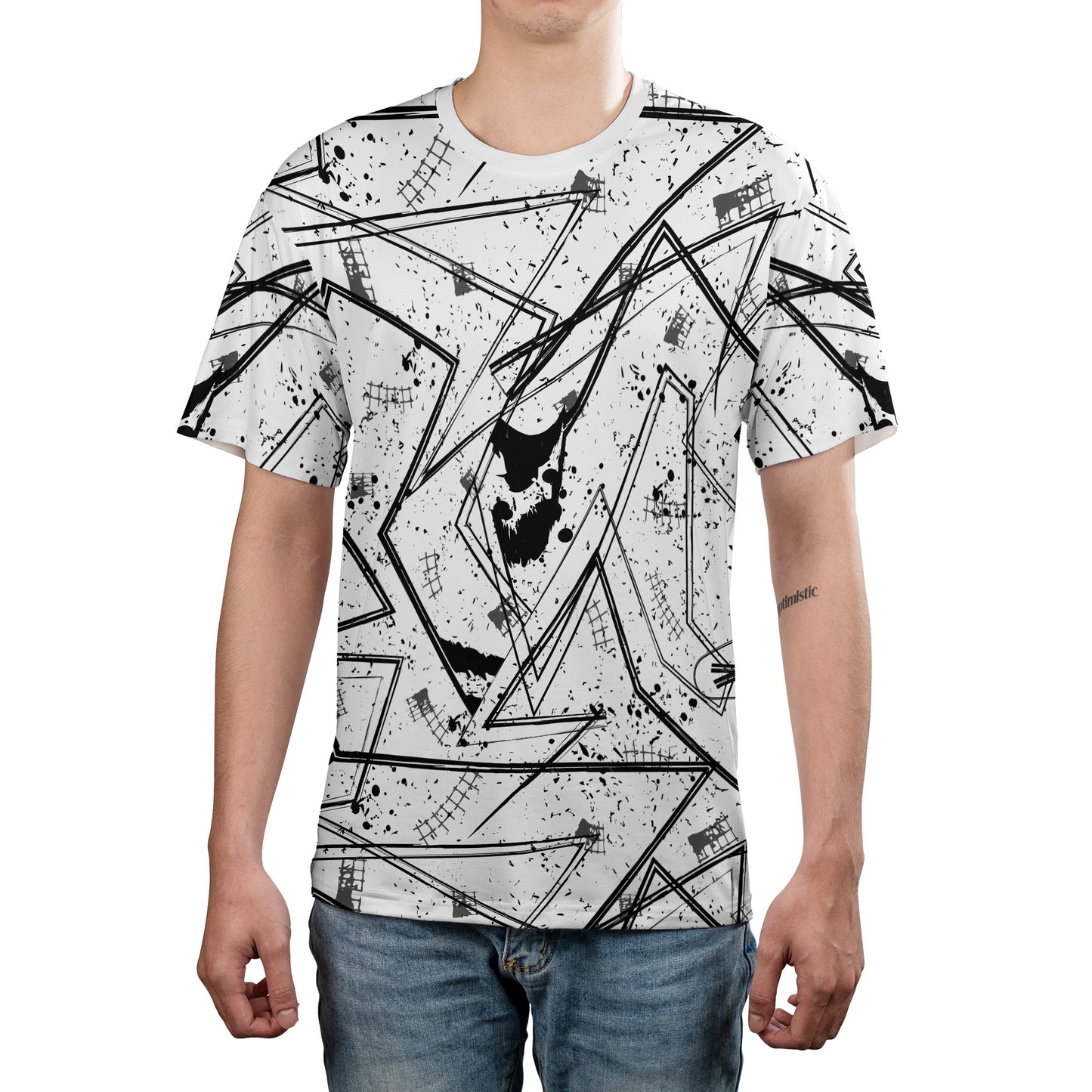 Black & White Geometric Unisex Comfort T-Shirt