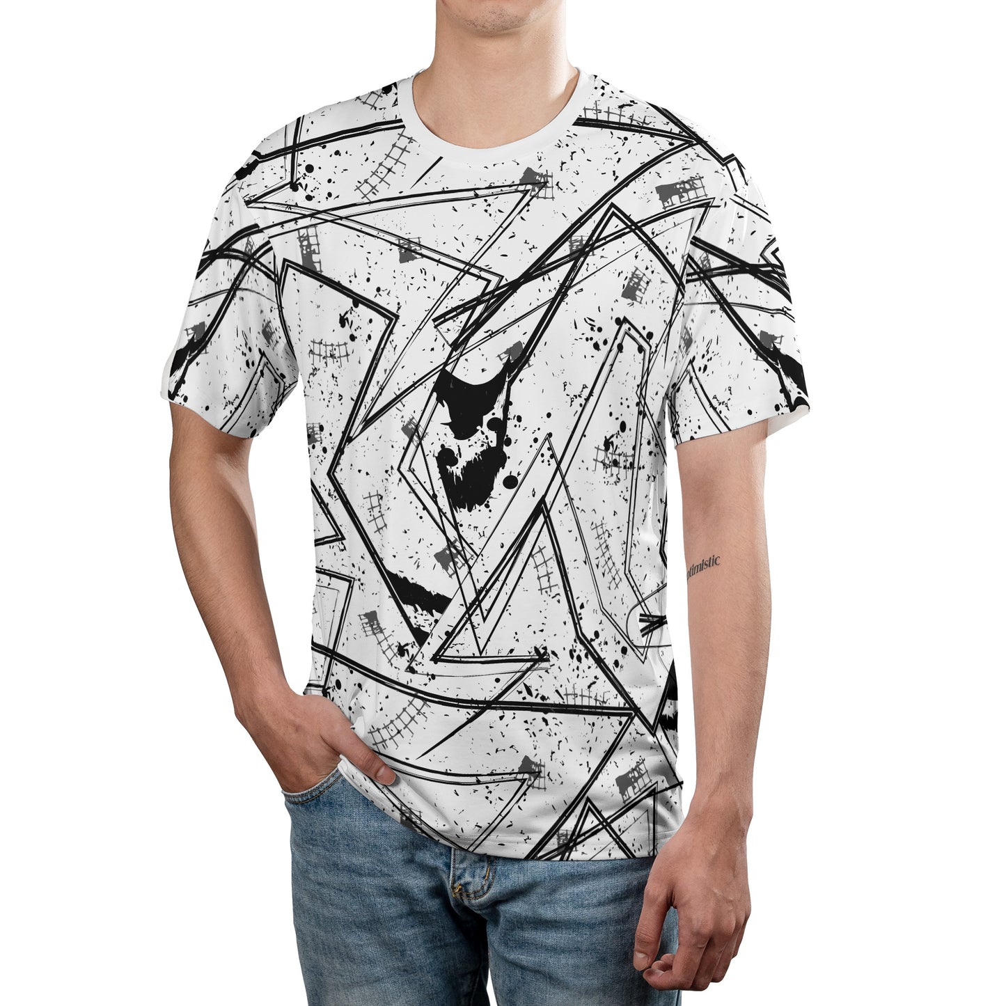 Black & White Geometric Unisex Comfort T-Shirt