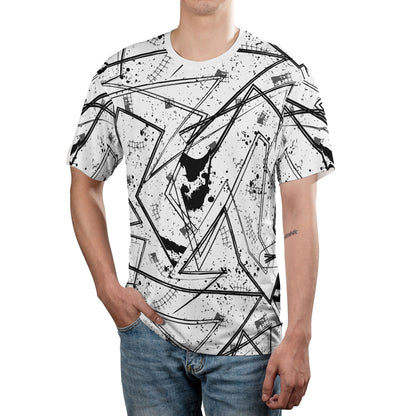 Black & White Geometric Unisex Comfort T-Shirt