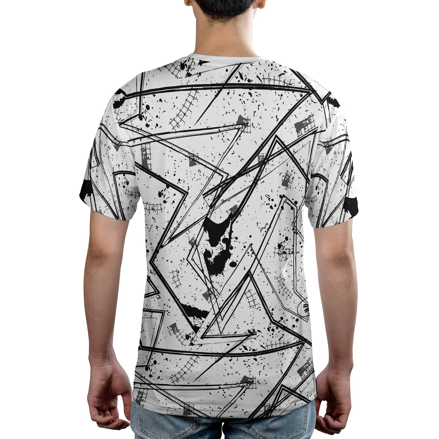 Black & White Geometric Unisex Comfort T-Shirt
