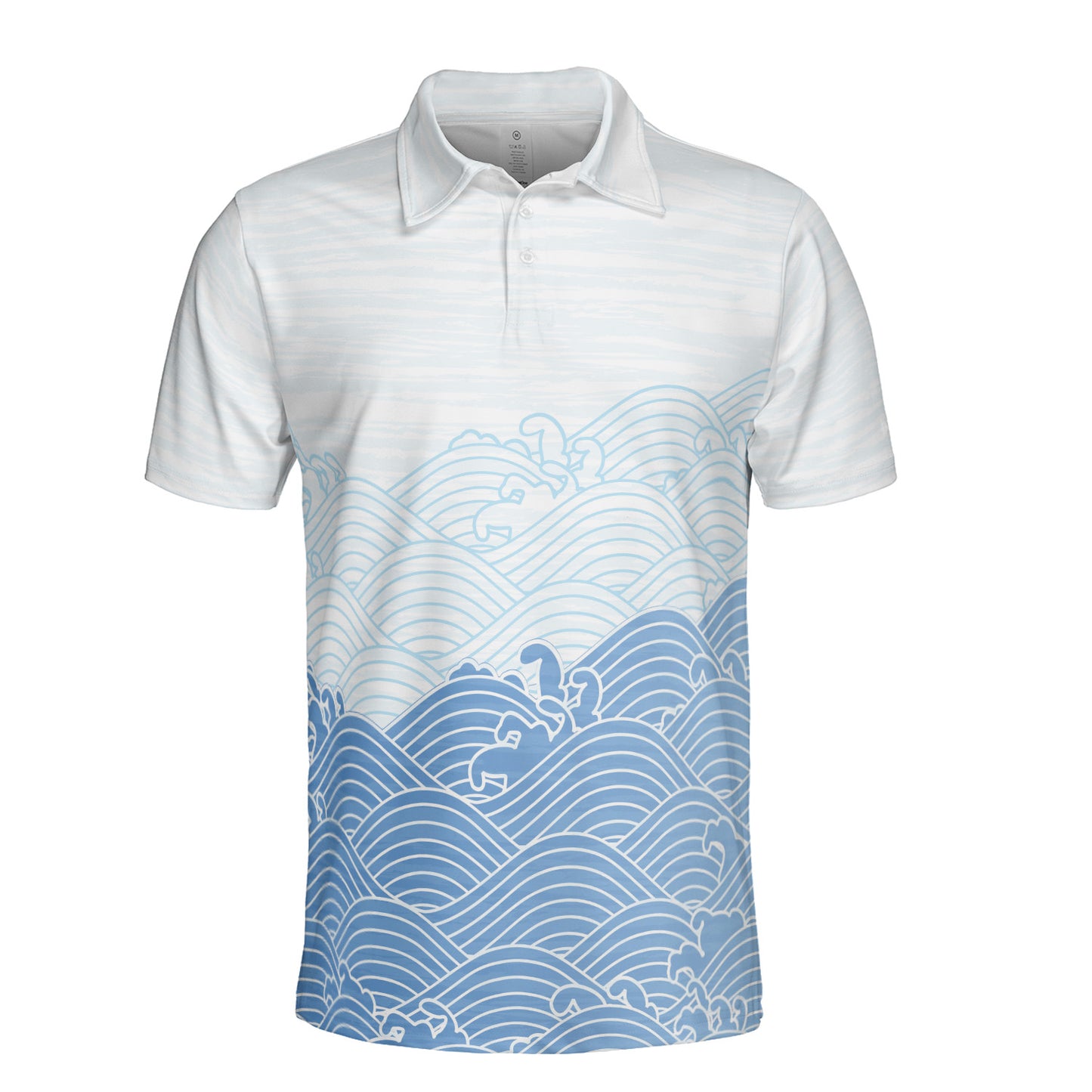 Blue Asian Waves V2 Polo Shirt