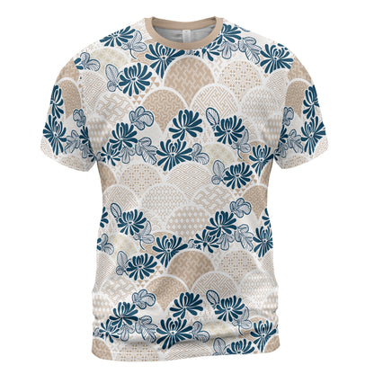 Blue Flowers & Kimono Comfort T-shirt