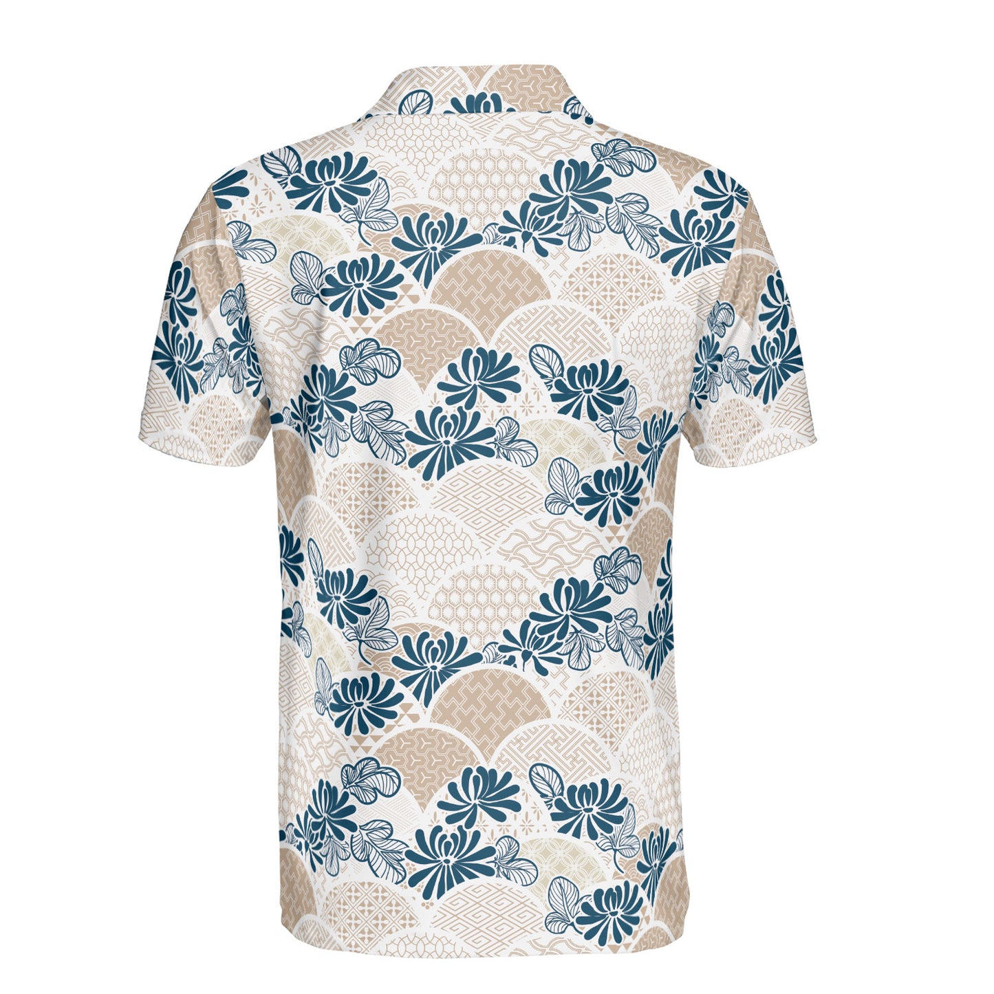 Blue Flowers & Kimono Polo Shirt