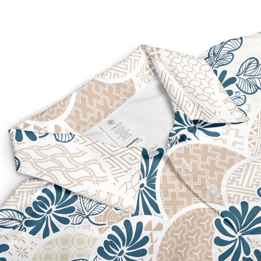 Blue Flowers & Kimono Polo Shirt