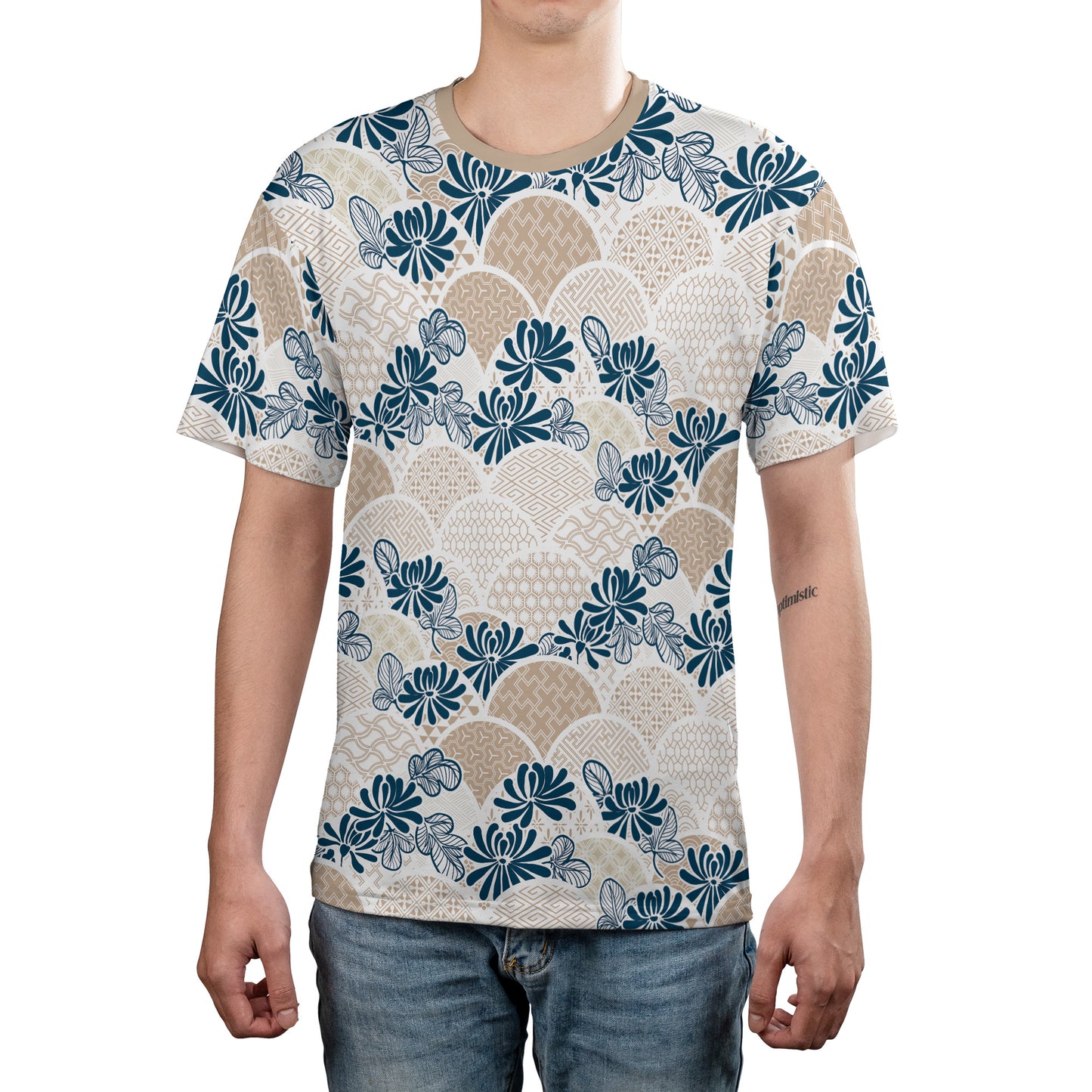 Blue Flowers & Kimono Comfort T-shirt