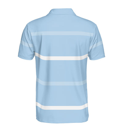 Blue Sea Striped Polo Shirt