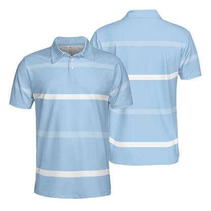 Blue Sea Striped Polo Shirt