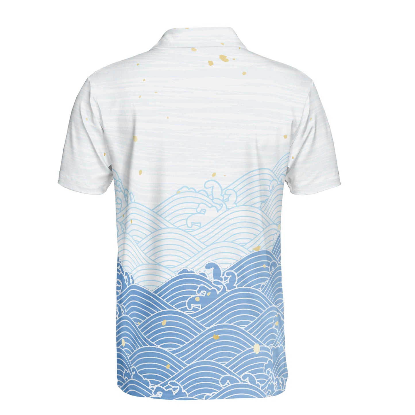 Blue Asian Waves Polo Shirt