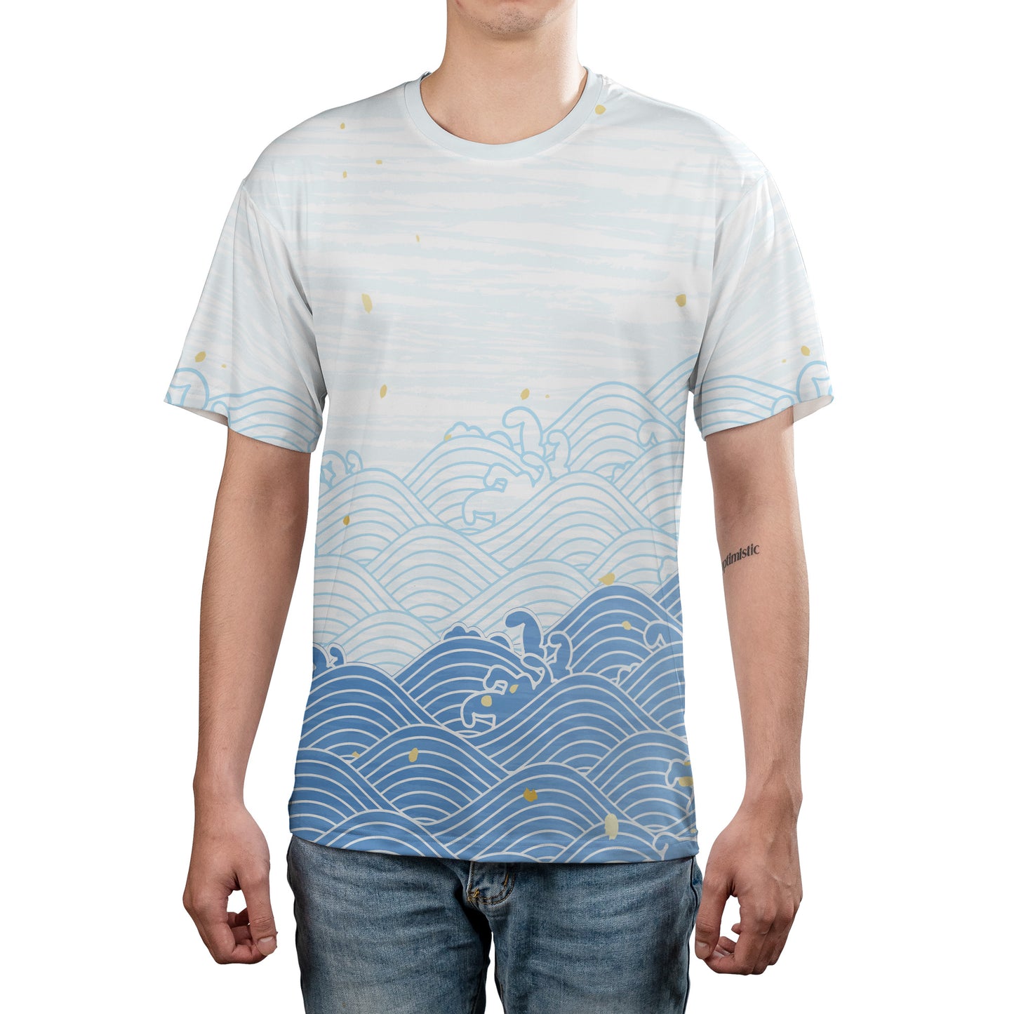 Blue Asian Waves Unisex Comfort T-Shirt