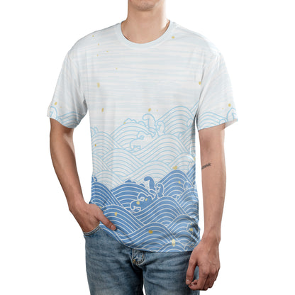 Blue Asian Waves Unisex Comfort T-Shirt