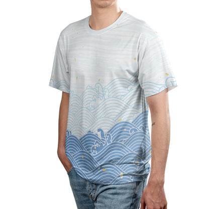 Blue Asian Waves Unisex Comfort T-Shirt
