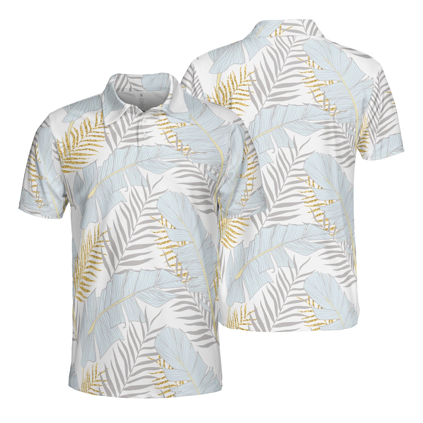 Blue Banana Leaves Polo Shirt