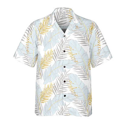 Blue Banana Leaves Button Up Shirt