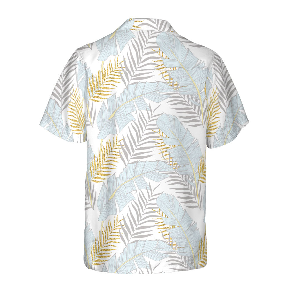 Blue Banana Leaves Button Up Shirt