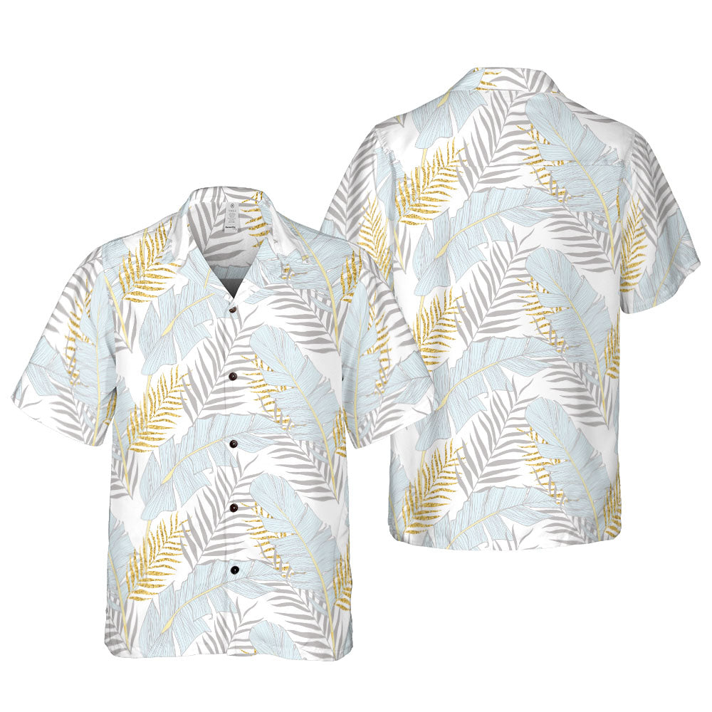 Blue Banana Leaves Button Up Shirt