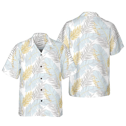 Blue Banana Leaves Button Up Shirt