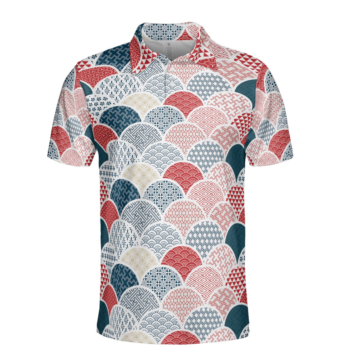 Blue & Red Kimono Polo Shirt