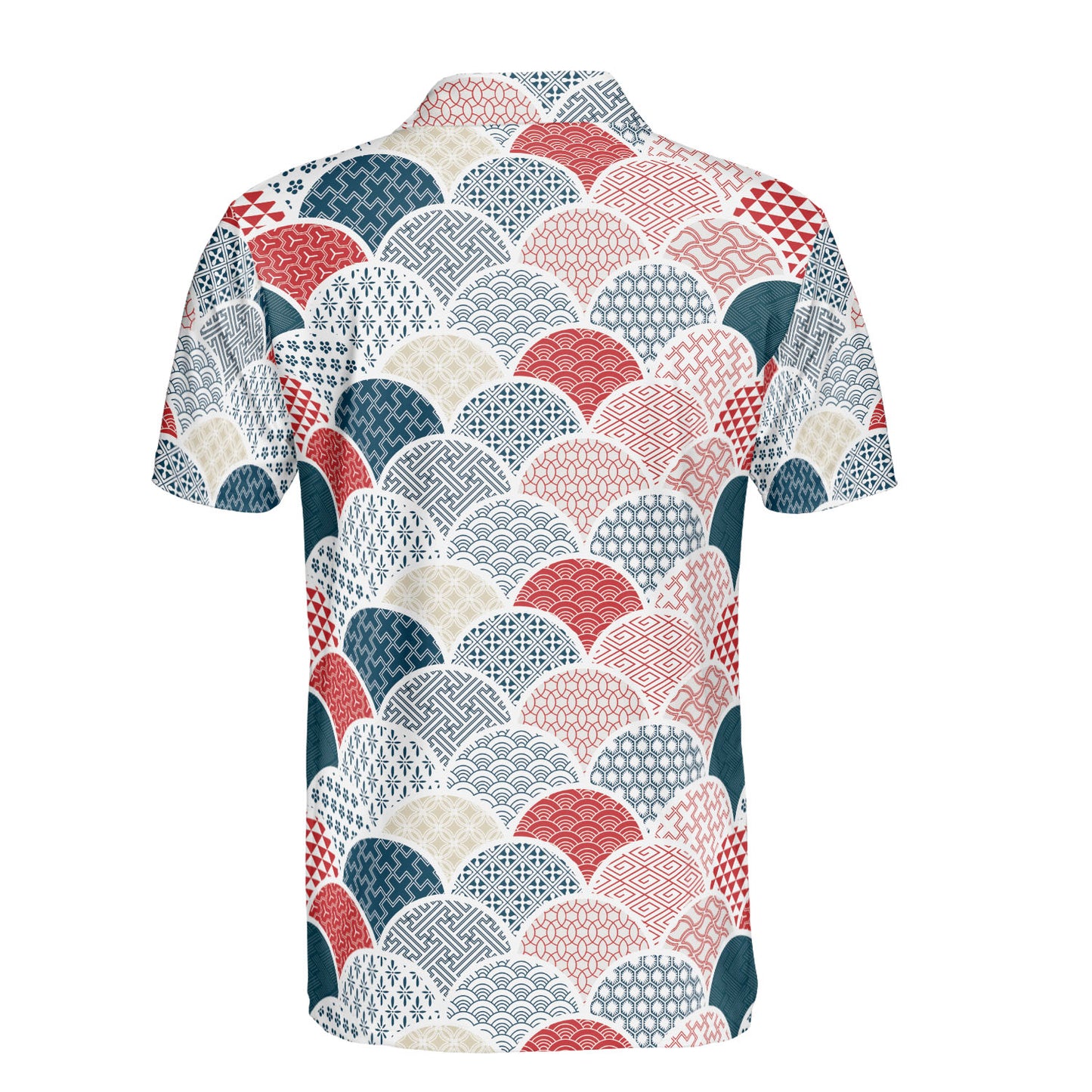 Blue & Red Kimono Polo Shirt