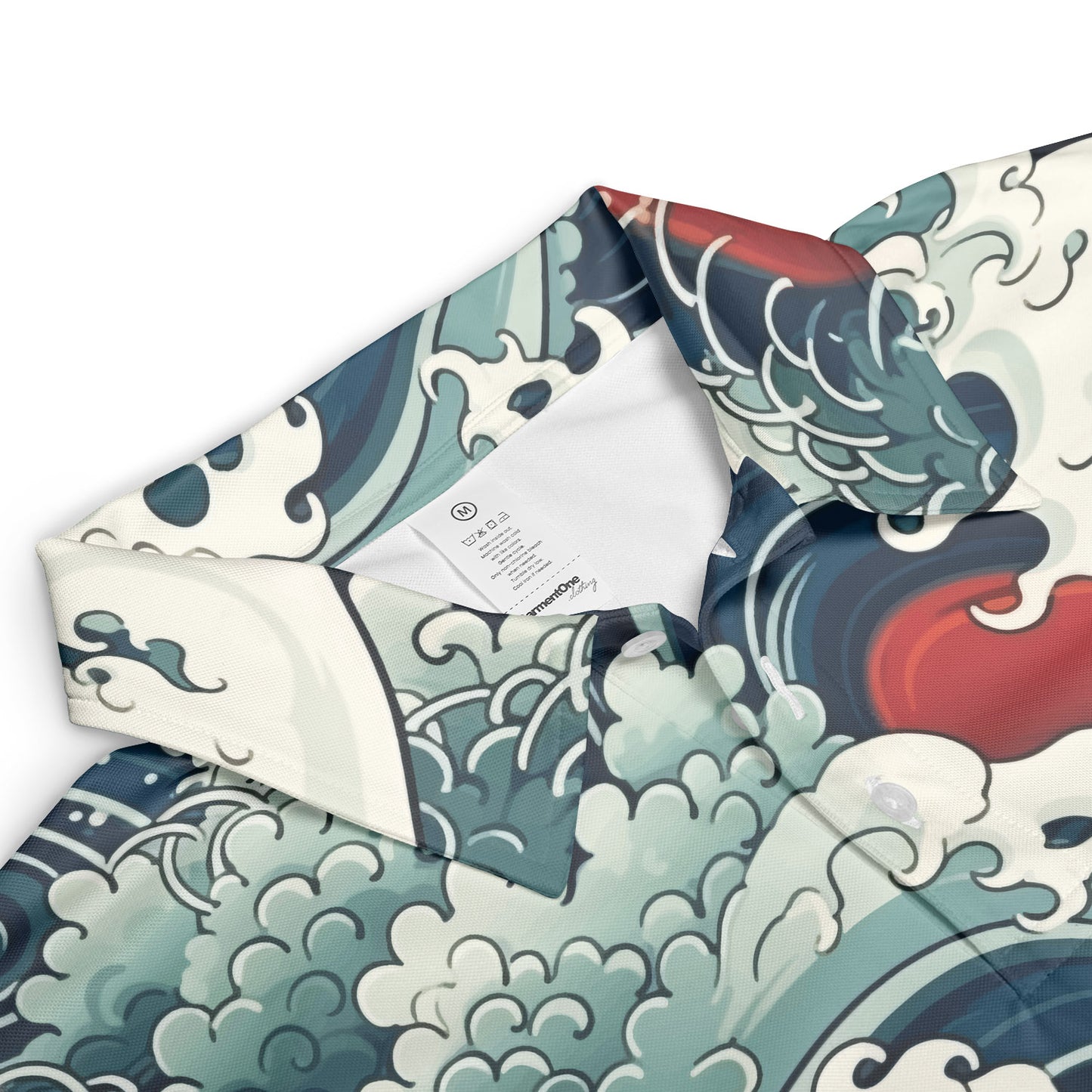 Blue & Red Waves Polo Shirt